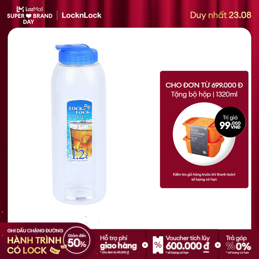 [Duy nhất 23.8 - Mua ngay] Bình nước nhựa PET Lock&Lock HAP730 1.2L