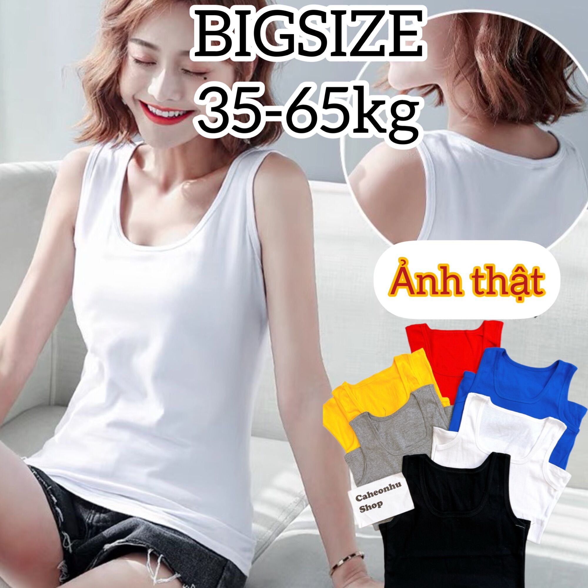 Áo thun sát nách BIGSIZE vải mềm mịn thoáng mát