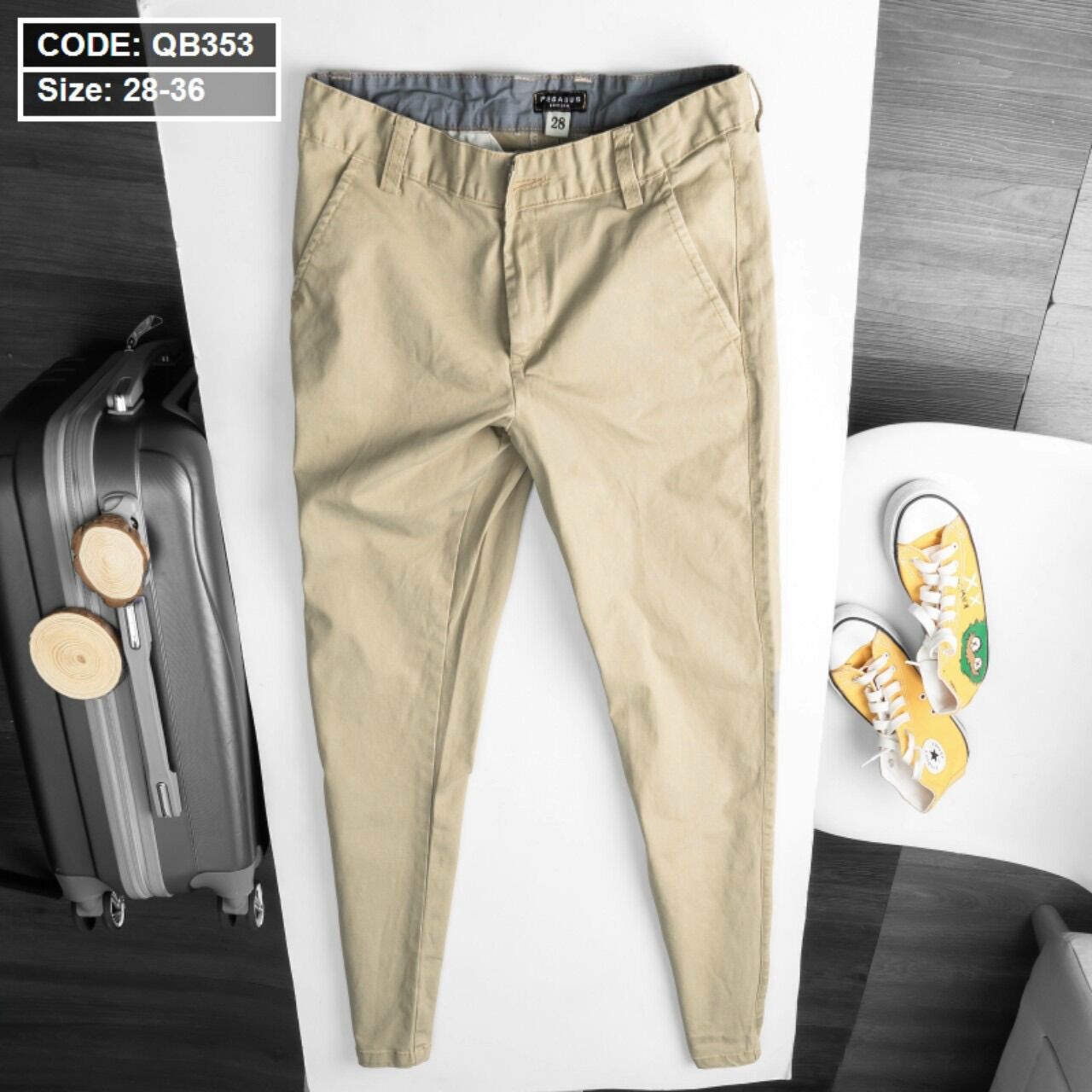 [HCM]Quần dài kaki nam phối lưng