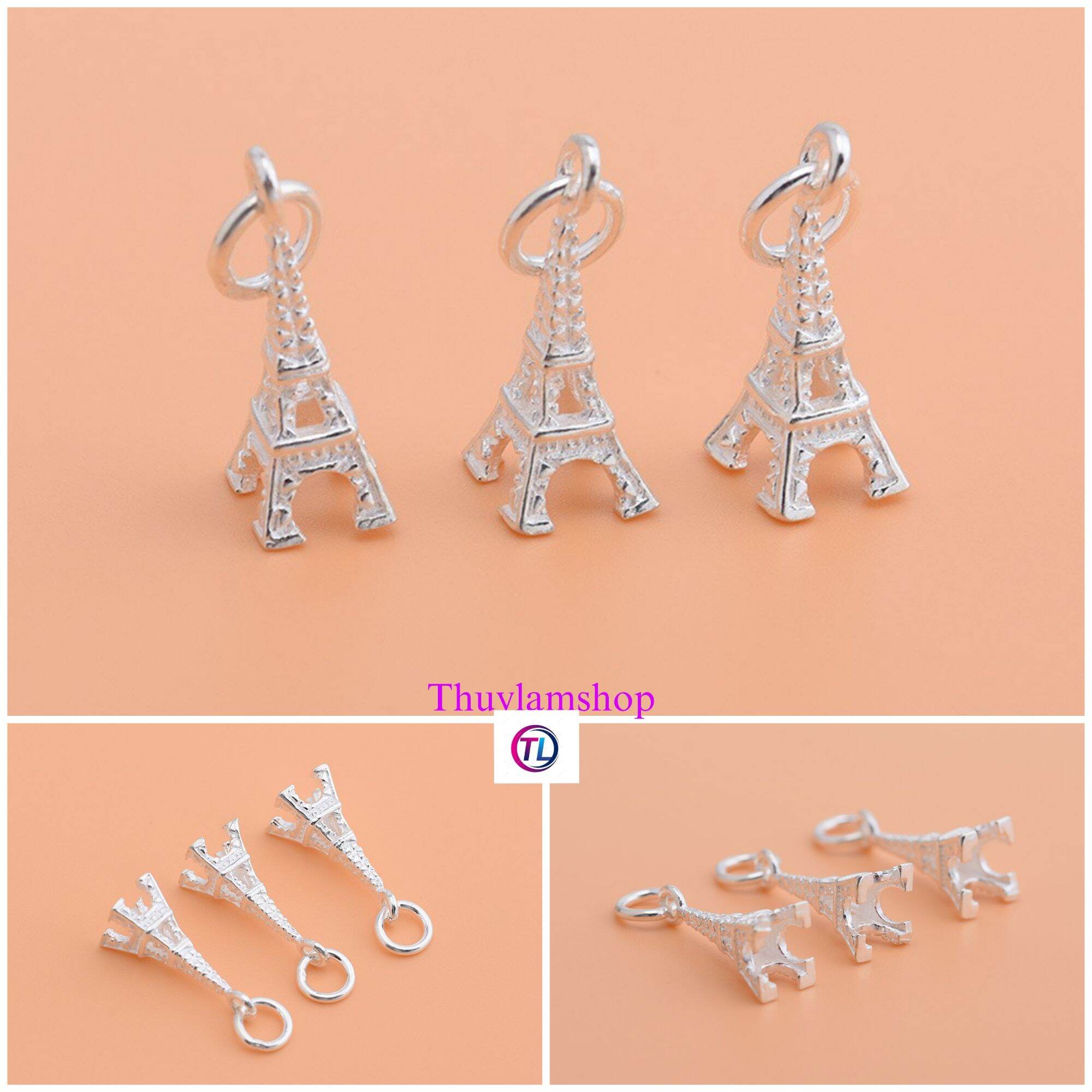 Charm tháp Eiffel bạc 925 vĩnh viễn bảo hành