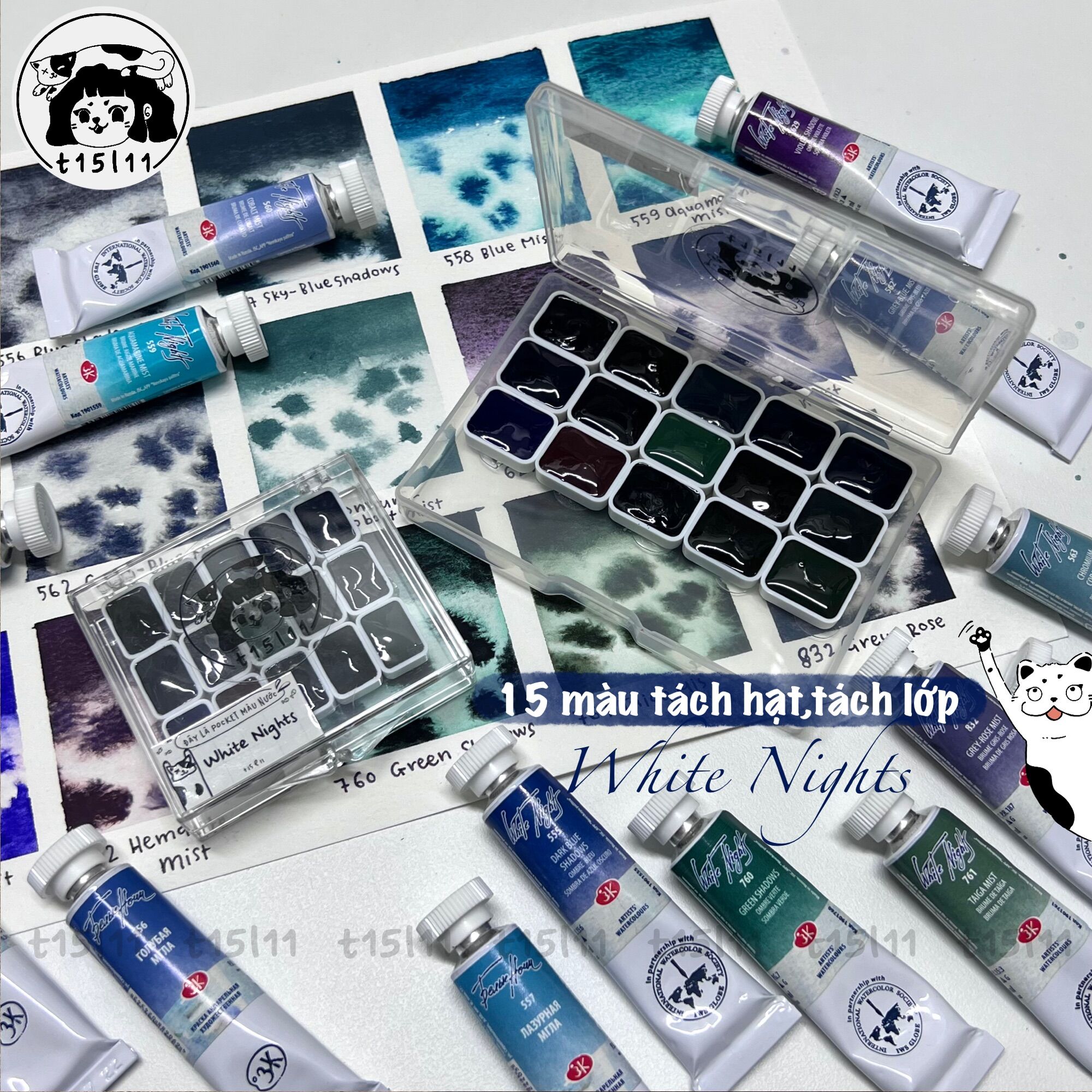 Pocket 15 màu White Nights tách lớp 0,6/1ml