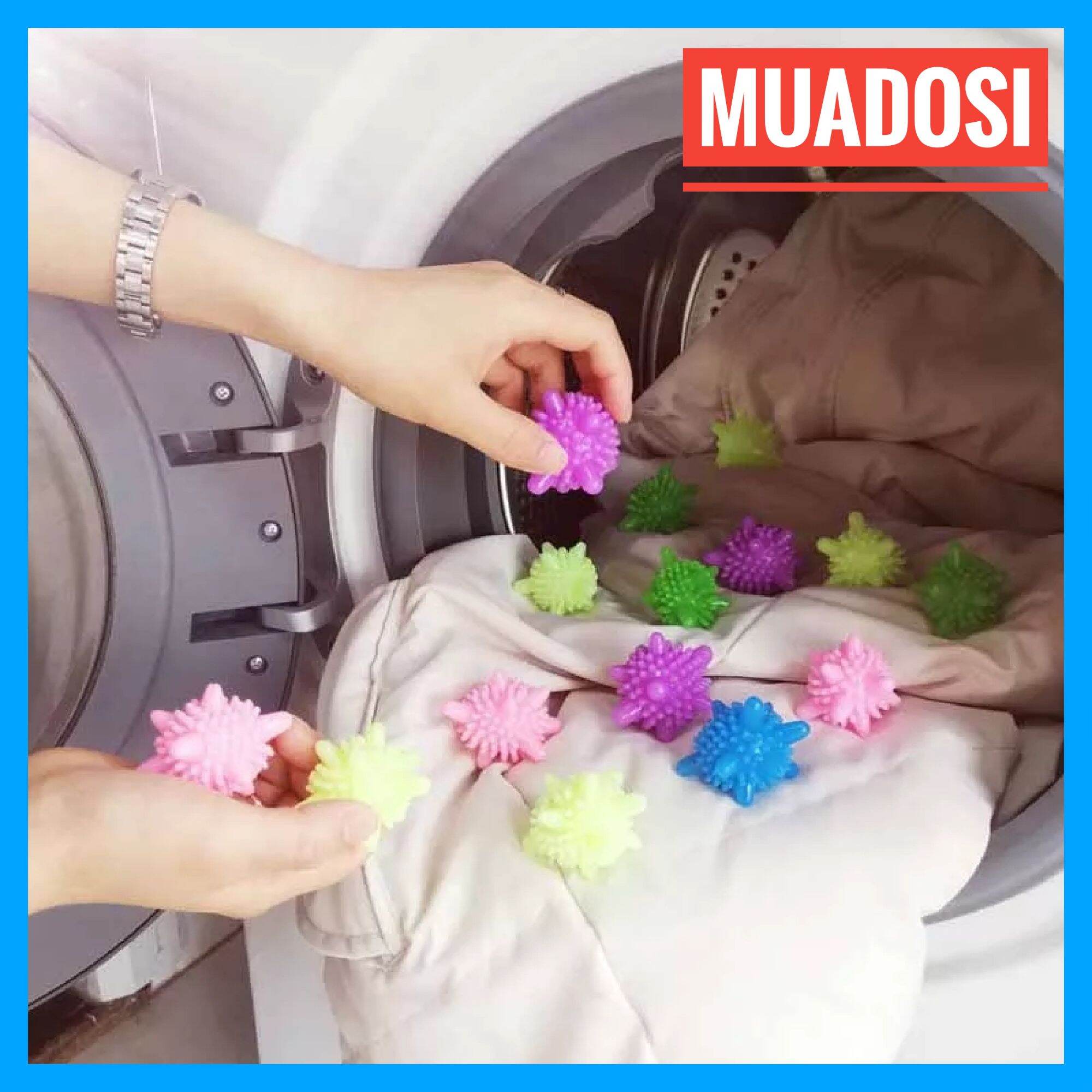 Banh Giặt Bóng Giặt Mini Chống Cuộn Quần Áo Khi Giặt