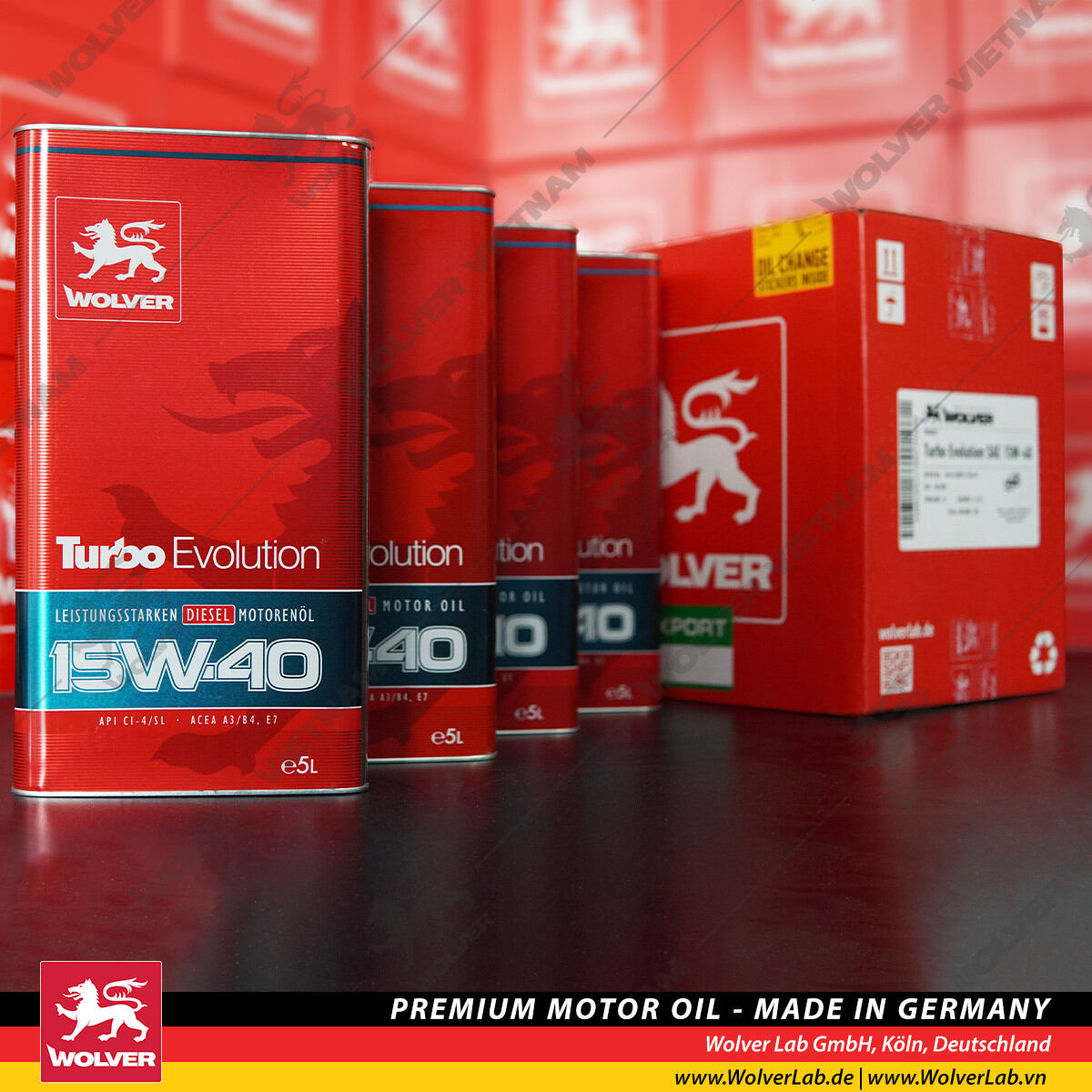 Dầu nhớt xe tải Wolver Turbo Evolution 15W-40 Ci-4 5L