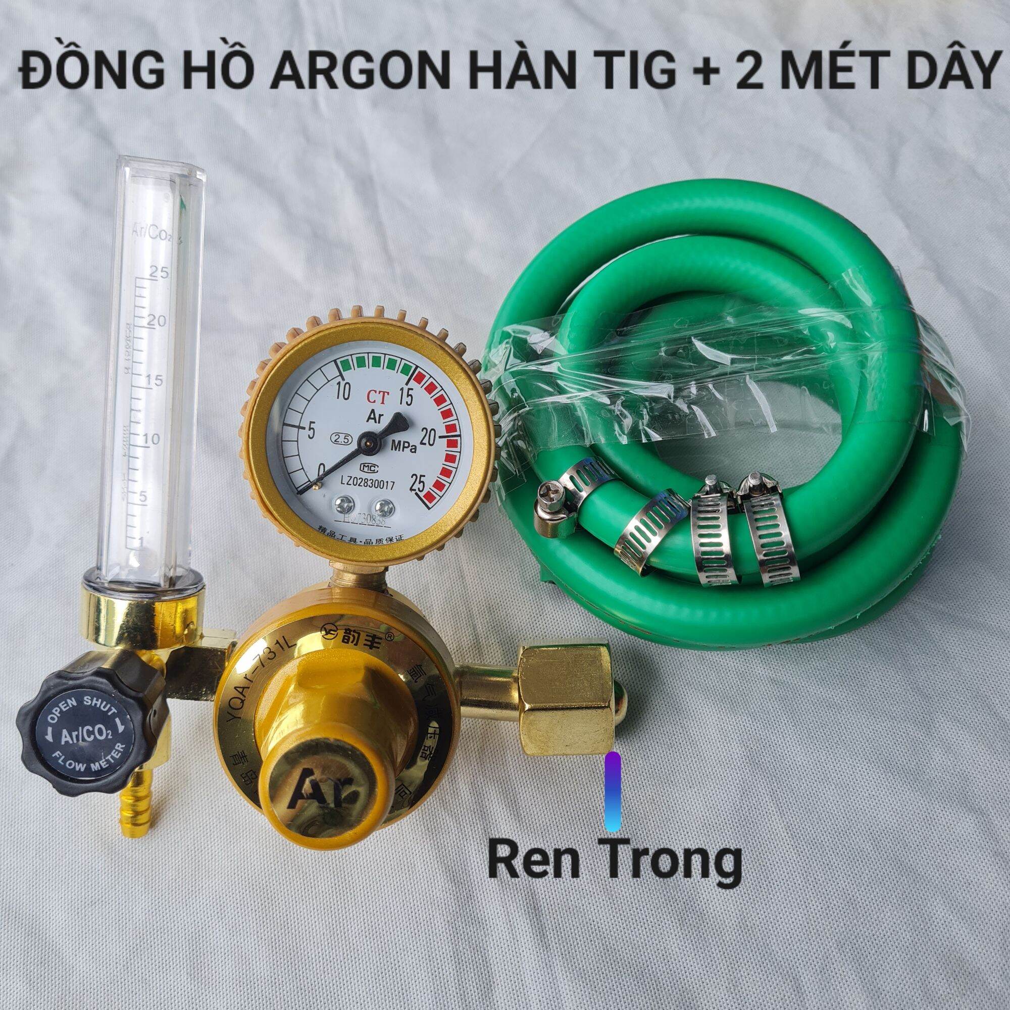 ( Sẵn Hàng) Bộ Van Điều Áp Bình Khí Argon_Đồng hồ Argon Hàn Tig