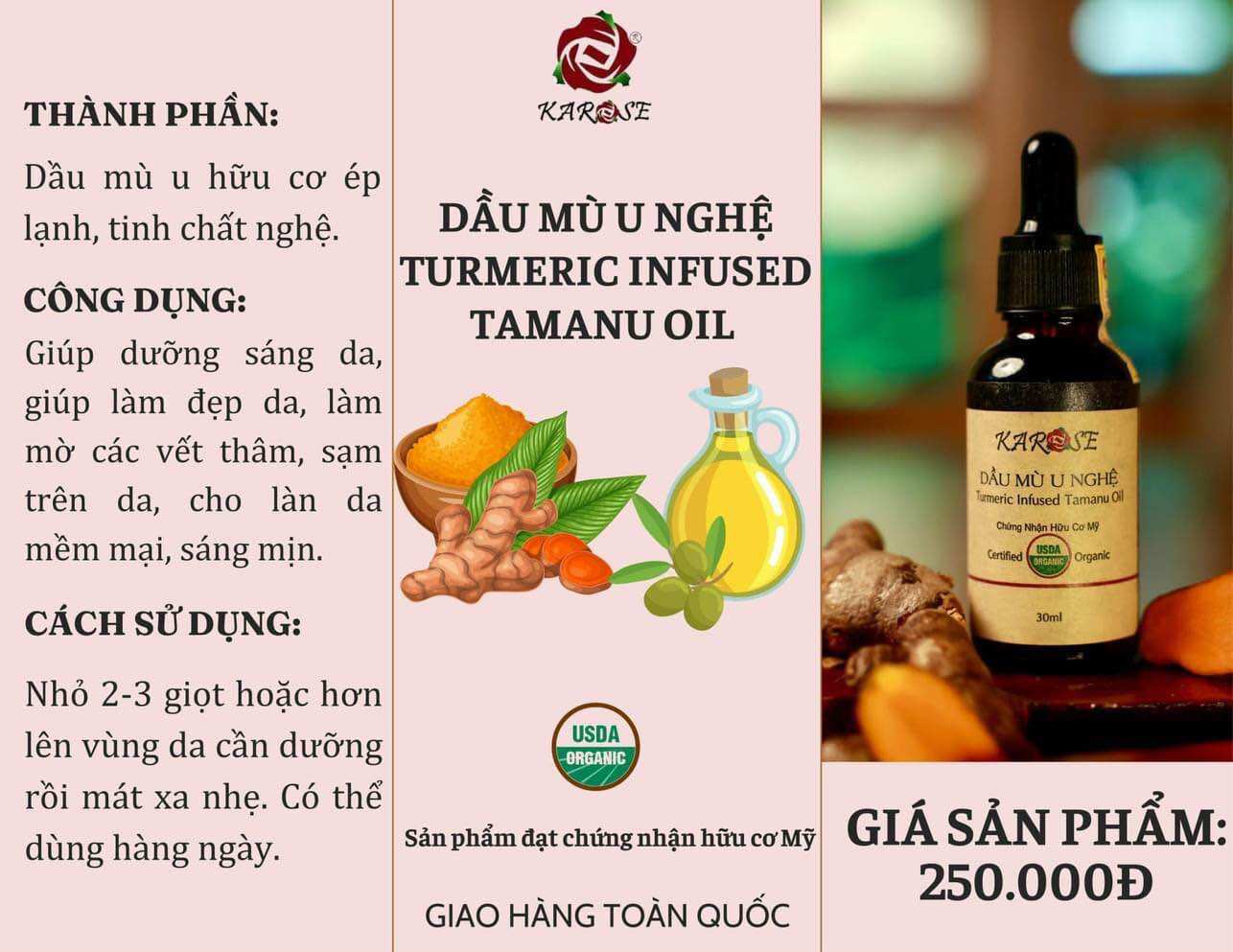 Dầu Mù U Nghệ Hữu Cơ Karose 30ml