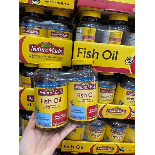 FISH OIL Nature Made Fish Oil 1200mg Omega 3 Hộp 200 Viên Của Mỹ