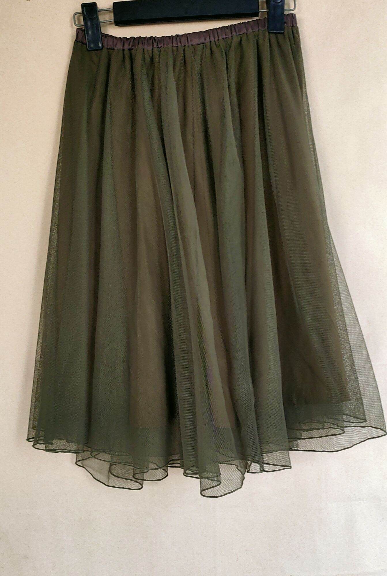 Chân váy bút chì có túi màu rêu- C3160