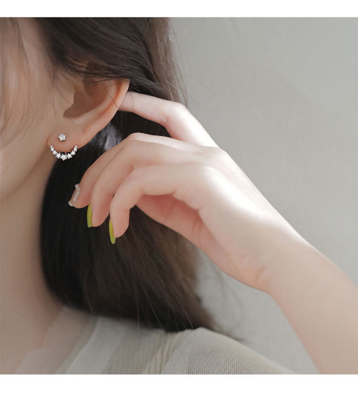 Bông tai sao đá pha lê đeo 2 kiểu