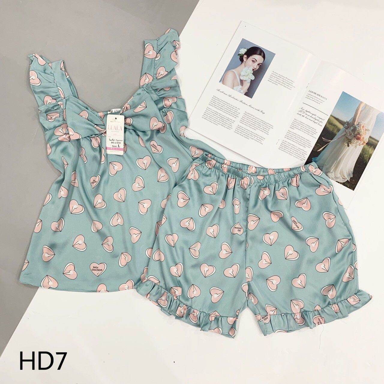 bộ lụa satin đùi cánh tiên cao cấp có size