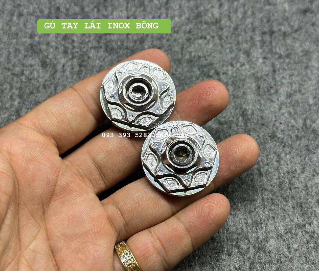 Gù tay lái inox bông gắn vision 2015 - 2020 / ab / vario