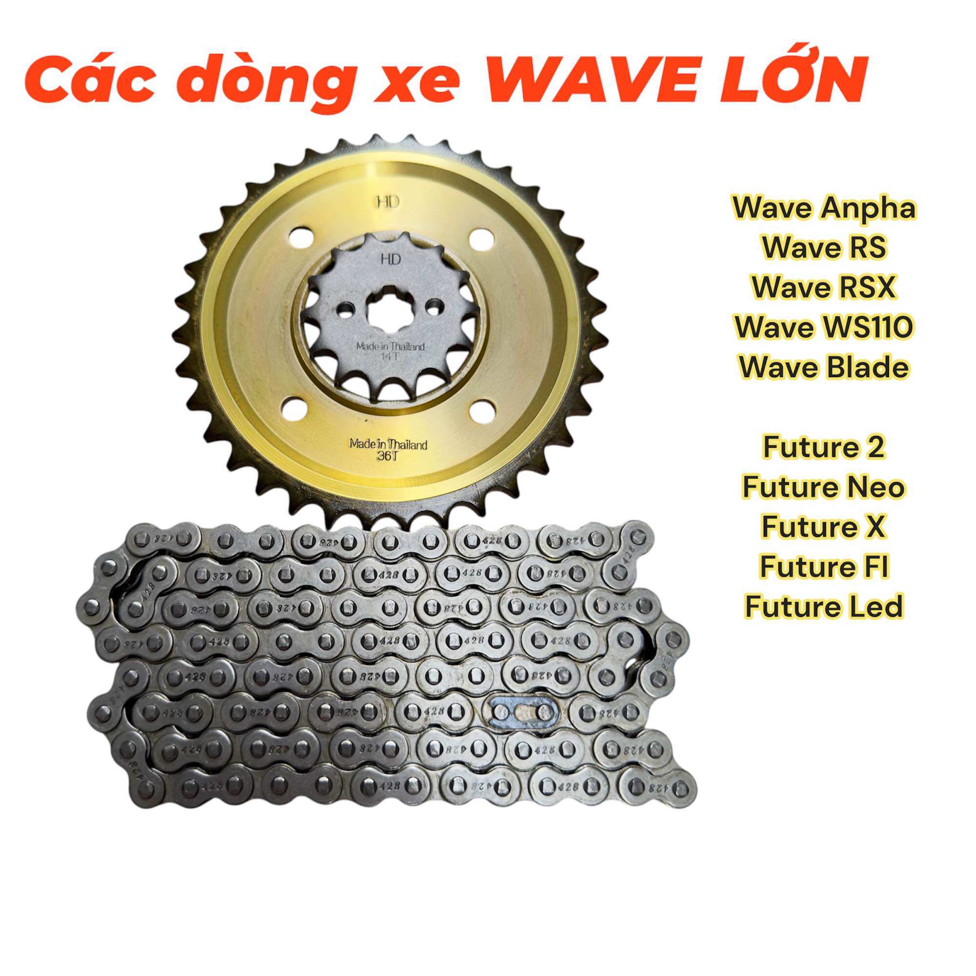 Nhông Sên Đĩa SAWADI Wave Anpha/ Wave S110/Wave RSX 110/Future/Blade