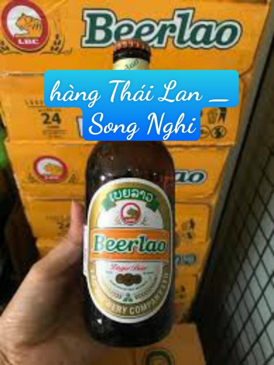 Bia lào vàng 330 ml thùng 24 chai.