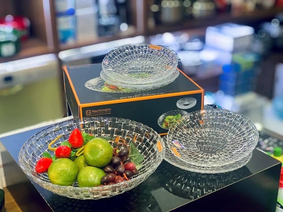 Set 5 đĩa pha lê nachtmann bossa nova cao cấp-made in germany sản xuất tại đức