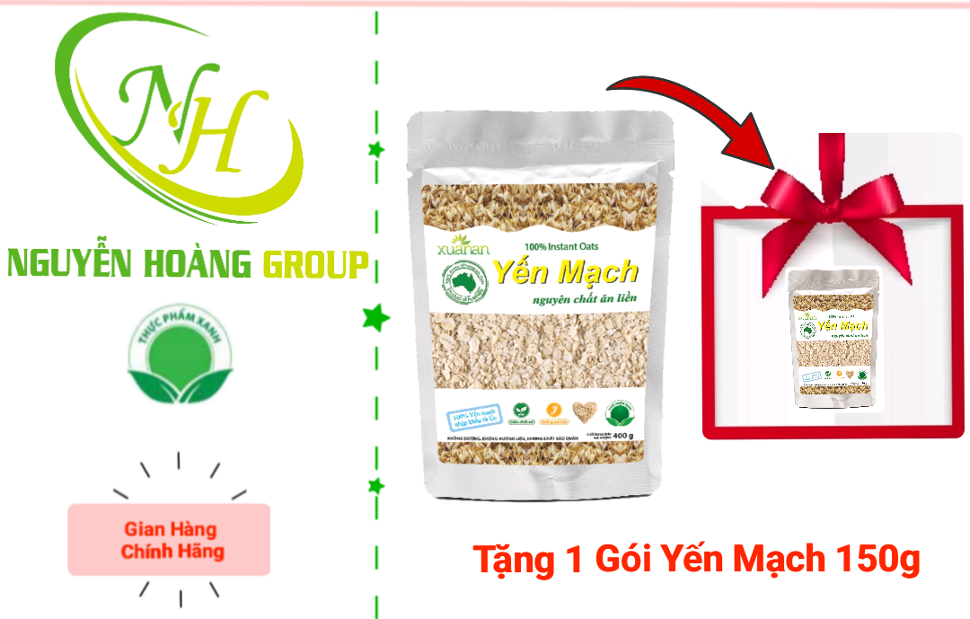 XUÂN AN - Bột Yến Mạch Nguyên Chất Túi 400g( Tặng kèm 1 Gói Yến Mạch 150g)