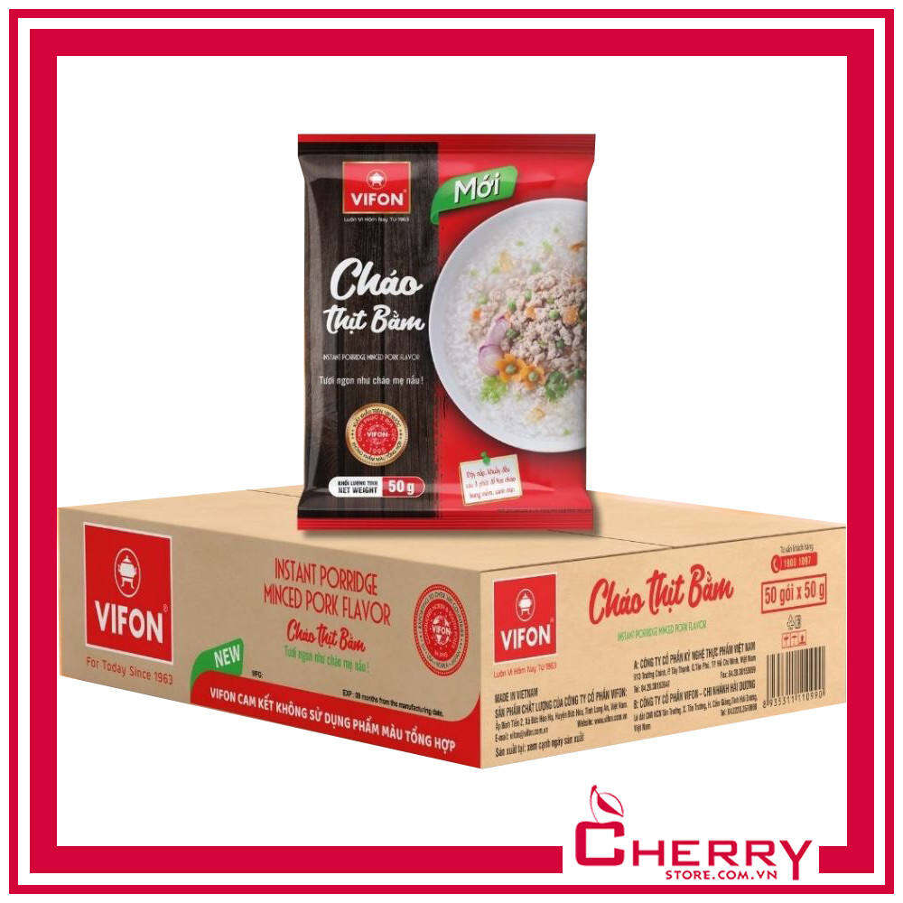 Thùng 50 gói cháo thịt bằm Vifon 50g