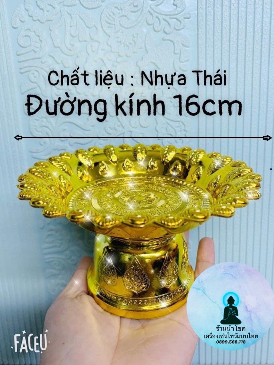 [Lazada Tài Trợ Giá]Combo 4 Đĩa Thờ Thailand Đĩa cúng Vàng Thailand