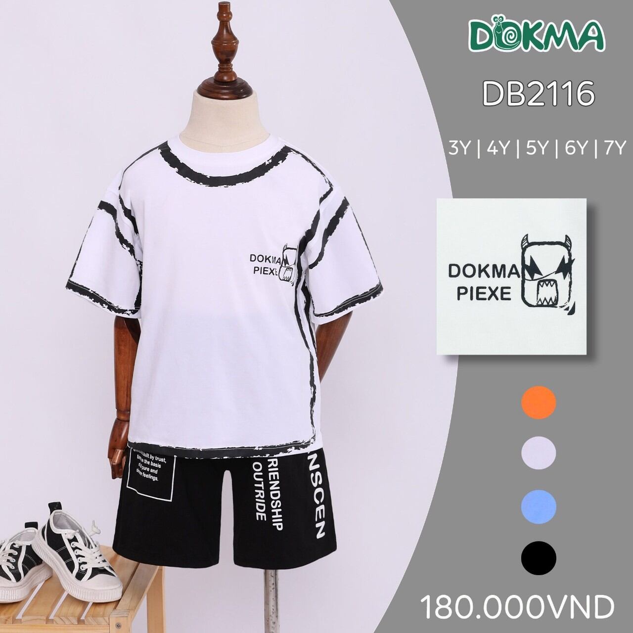 Bộ thể thao bé trai Dokma 3-7Y DB2116
