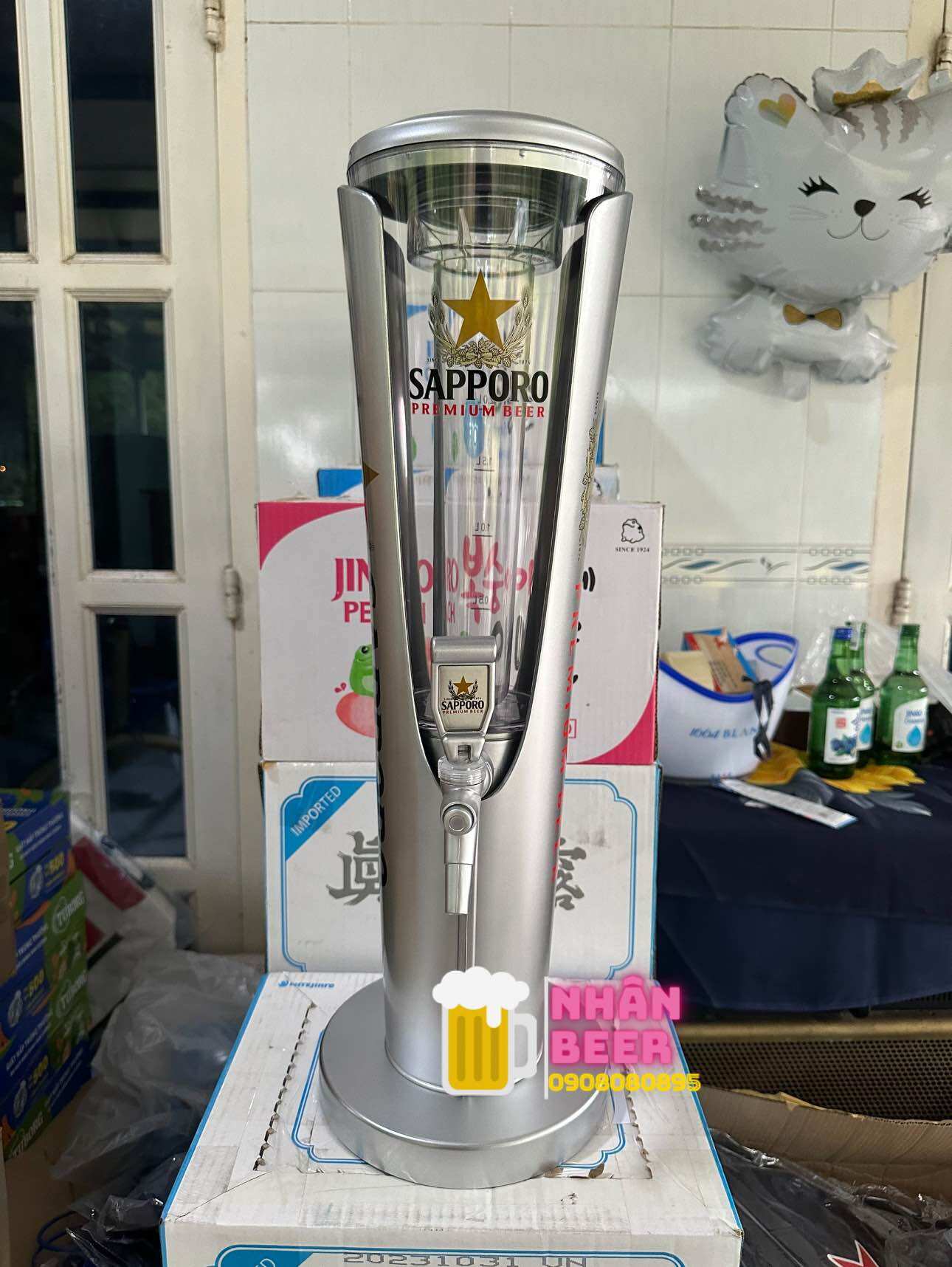 Tháp bia sapporo chính hãng mới 100%