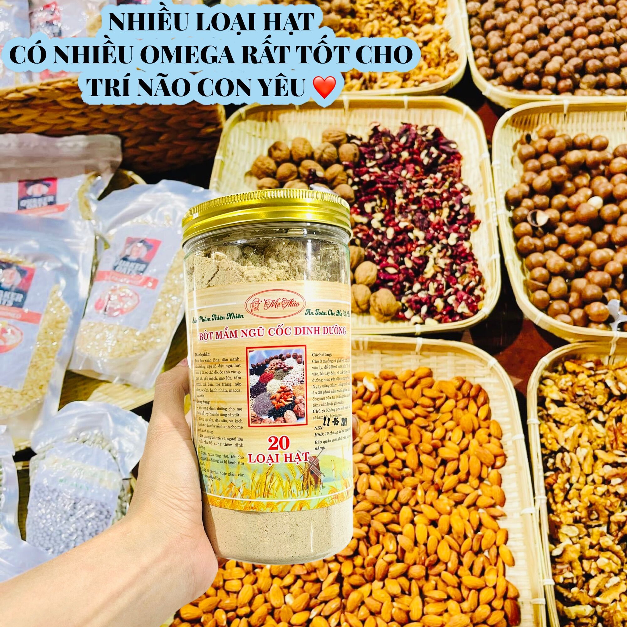 [HCM]BỘT MẦM NGŨ CỐC LỢI SỮA 20 HẠT (HANDMADE) HŨ 500G