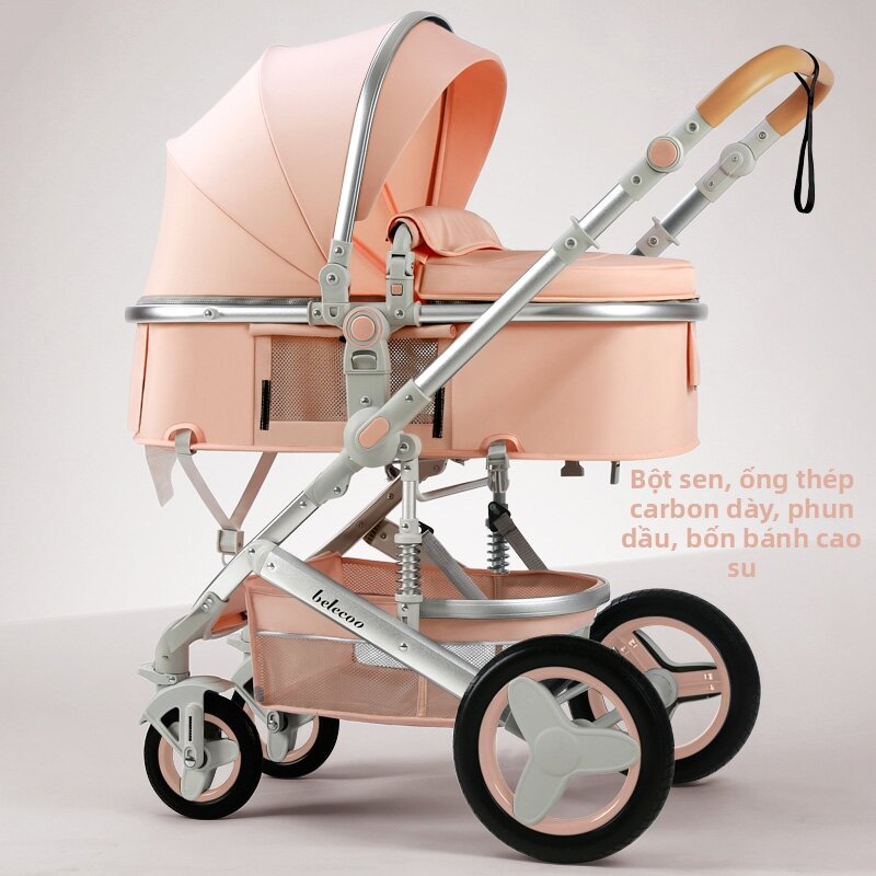 High View Bidirectional Folding Lightweight and Portable Independent Shock Absorption Baby Stroller - 2