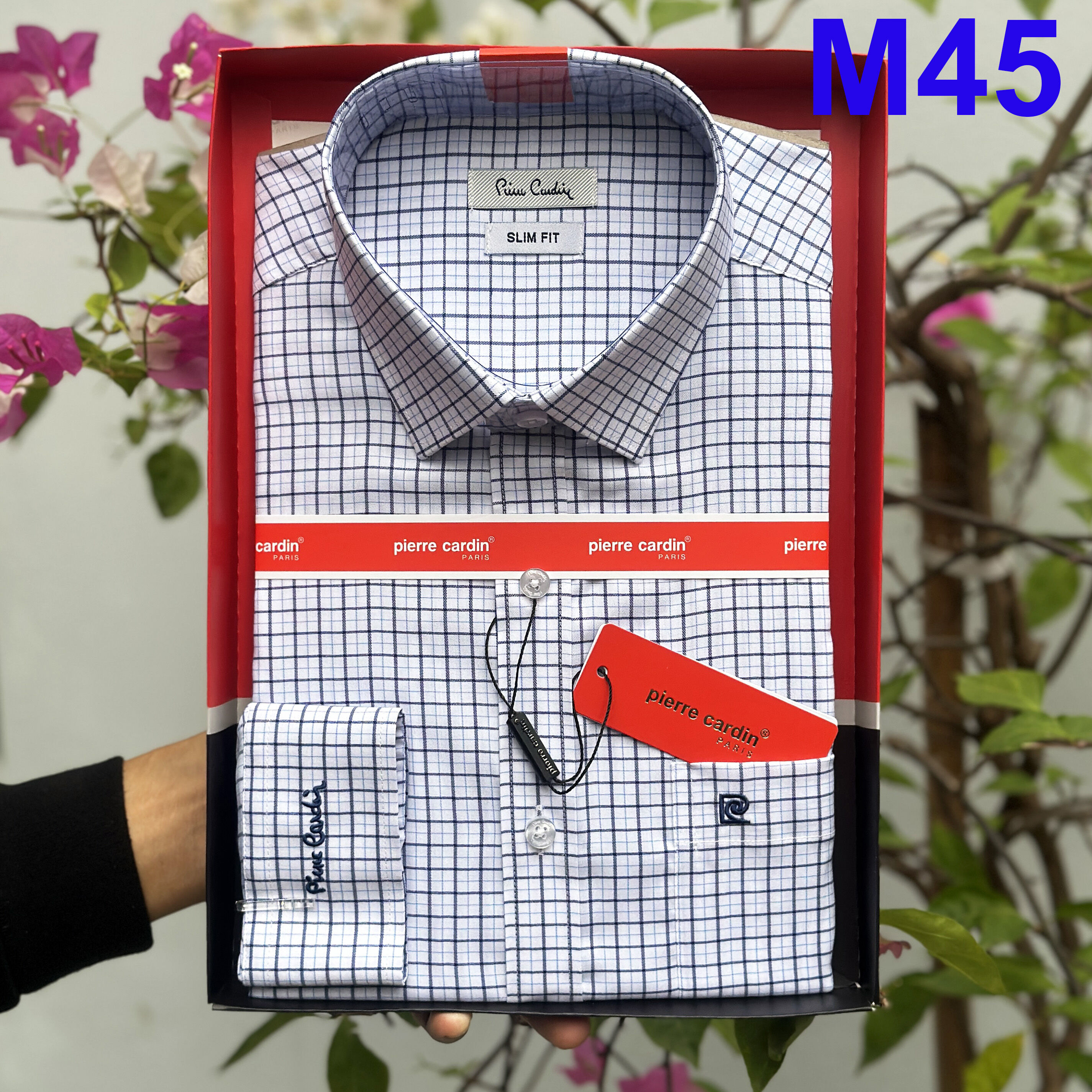 Áo sơ mi pierre cardin, áo sơ mi nam dài tay kẻ caro cao cấp sang trọng xuất dư hàn 2023
