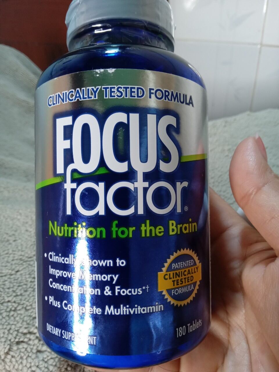 Viên uống bổ não Focus Factor Nutrition For The Brain hộp 180 viên - Hàng xách tay siêu thị Costco Mỹ