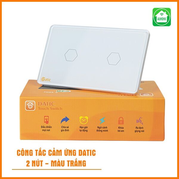 Công tắc thông minh hunonic datic wifi 2 nút
