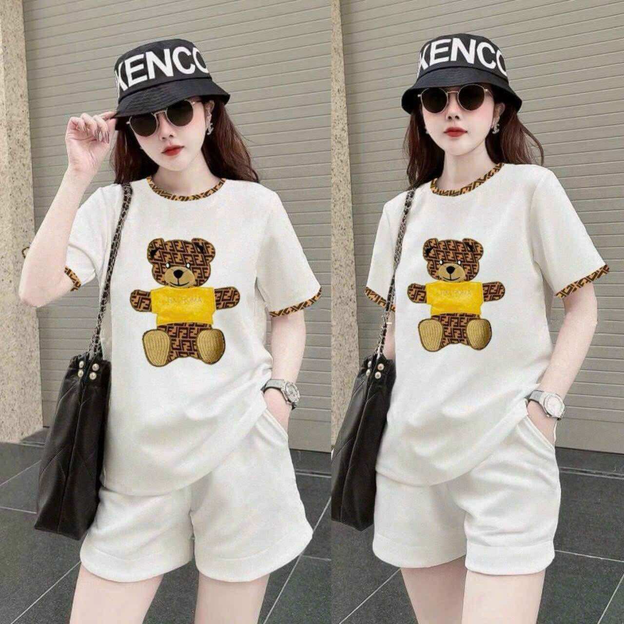 Sét bộ short cotton thêu cao cấp