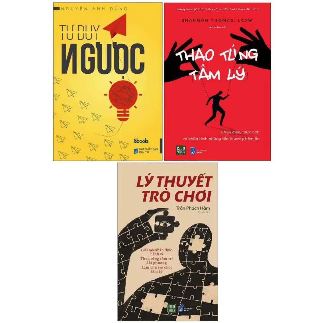 Sách - combo 3 cuốn sách : tư duy ngược, lý thuyết trò chơi, thao túng tâm lý