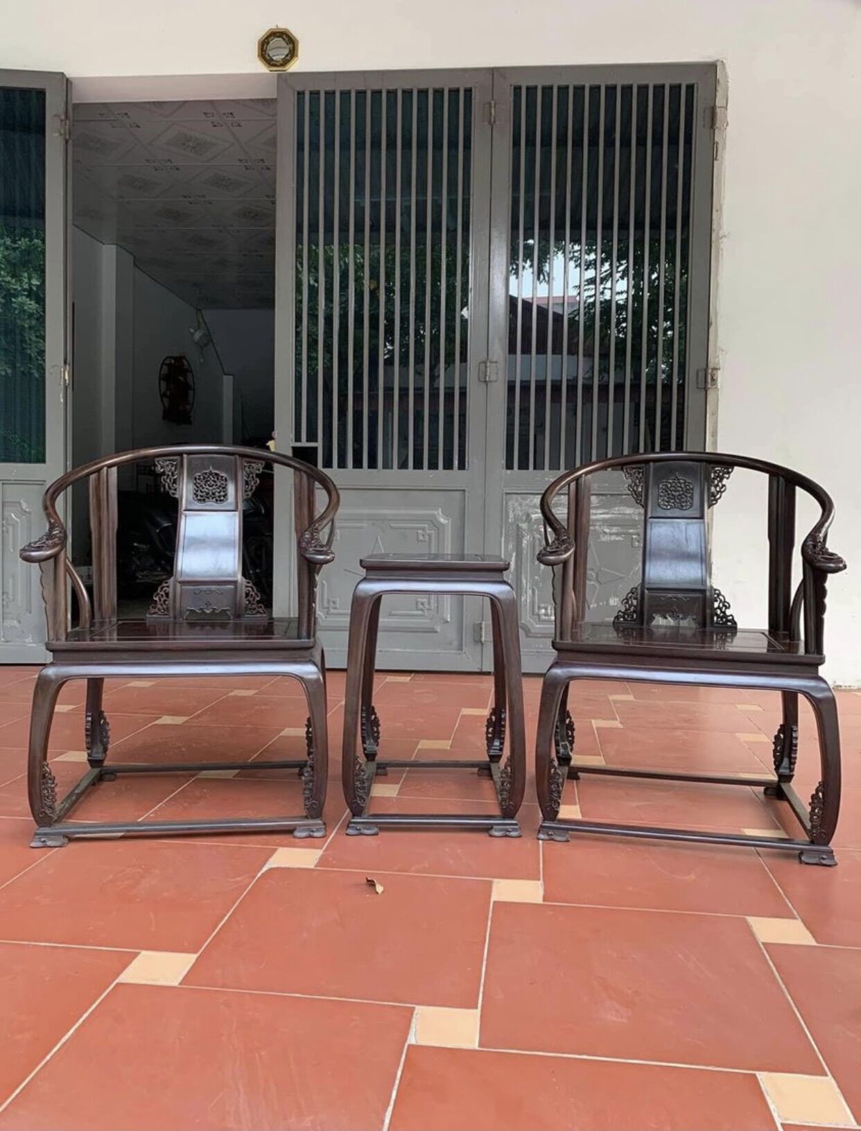 ghế minh đế gỗ trắc 3 món