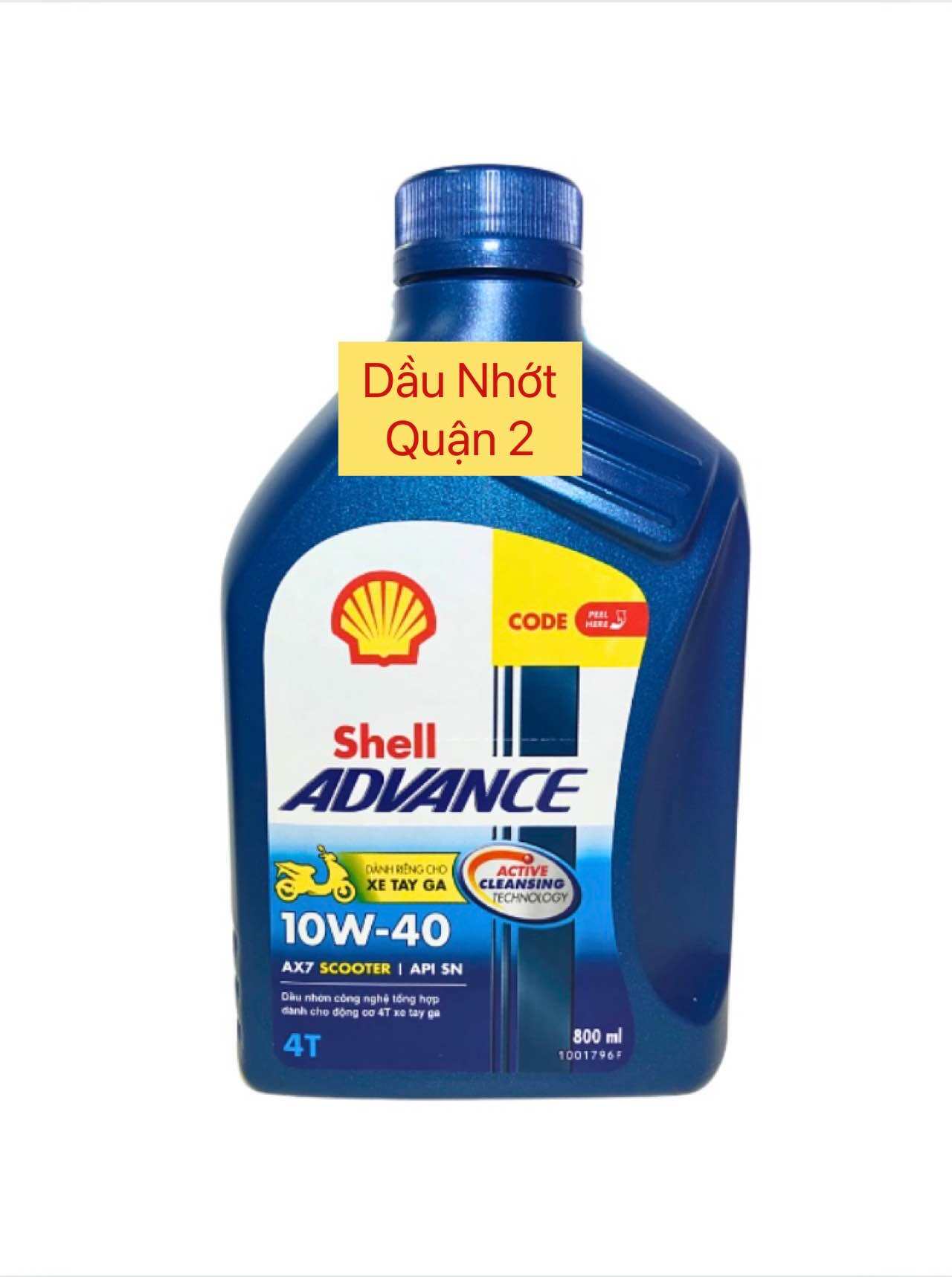 Dầu nhớt shell advance ax7 dành cho xe ga 800mL