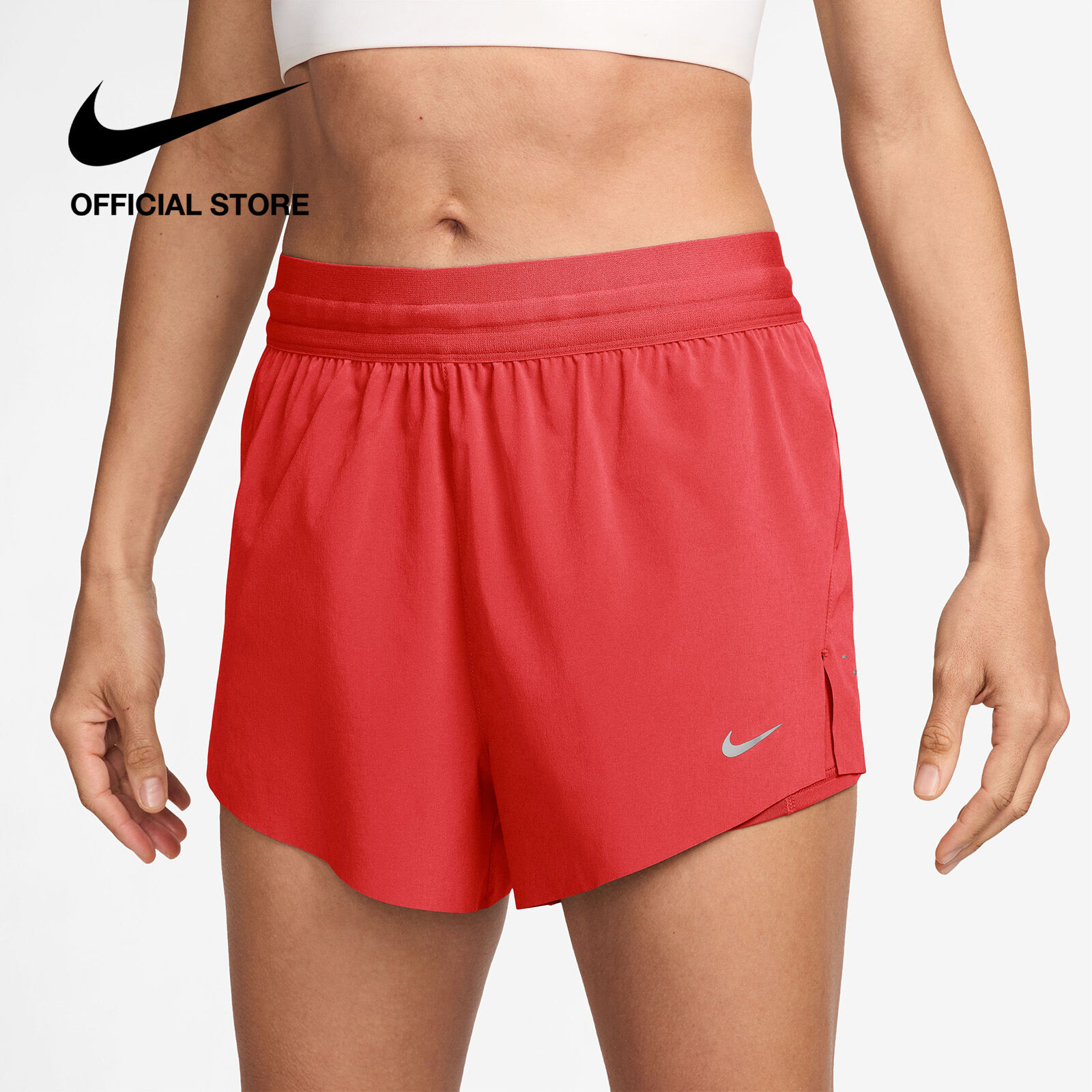 Quần short nữ Nike Dri-FIT Women's Swift Mid-Rise 2-in-1 Running Shorts - Light Crimson