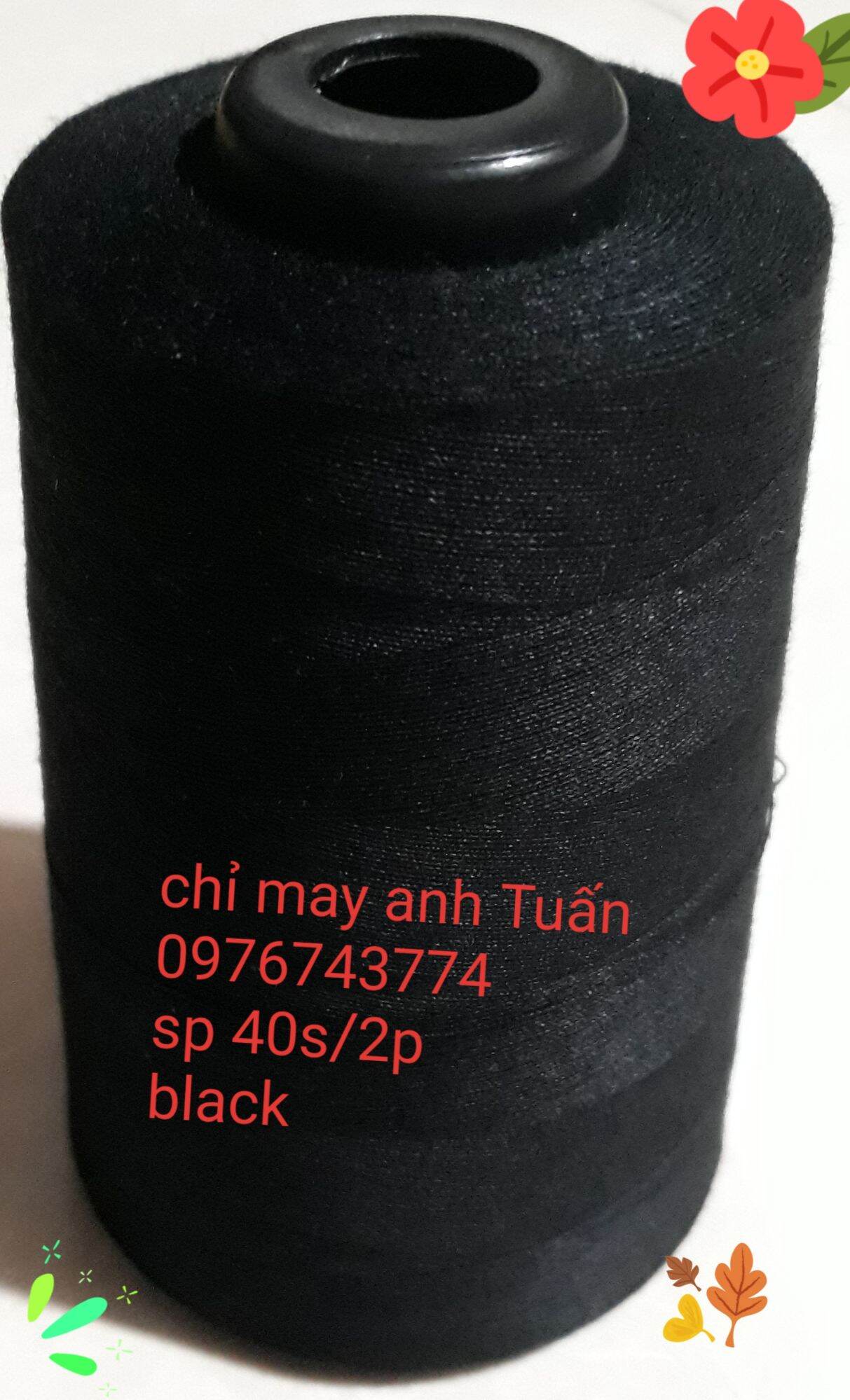 Chỉ may công nghiệp màu đen sp40/2 4000m