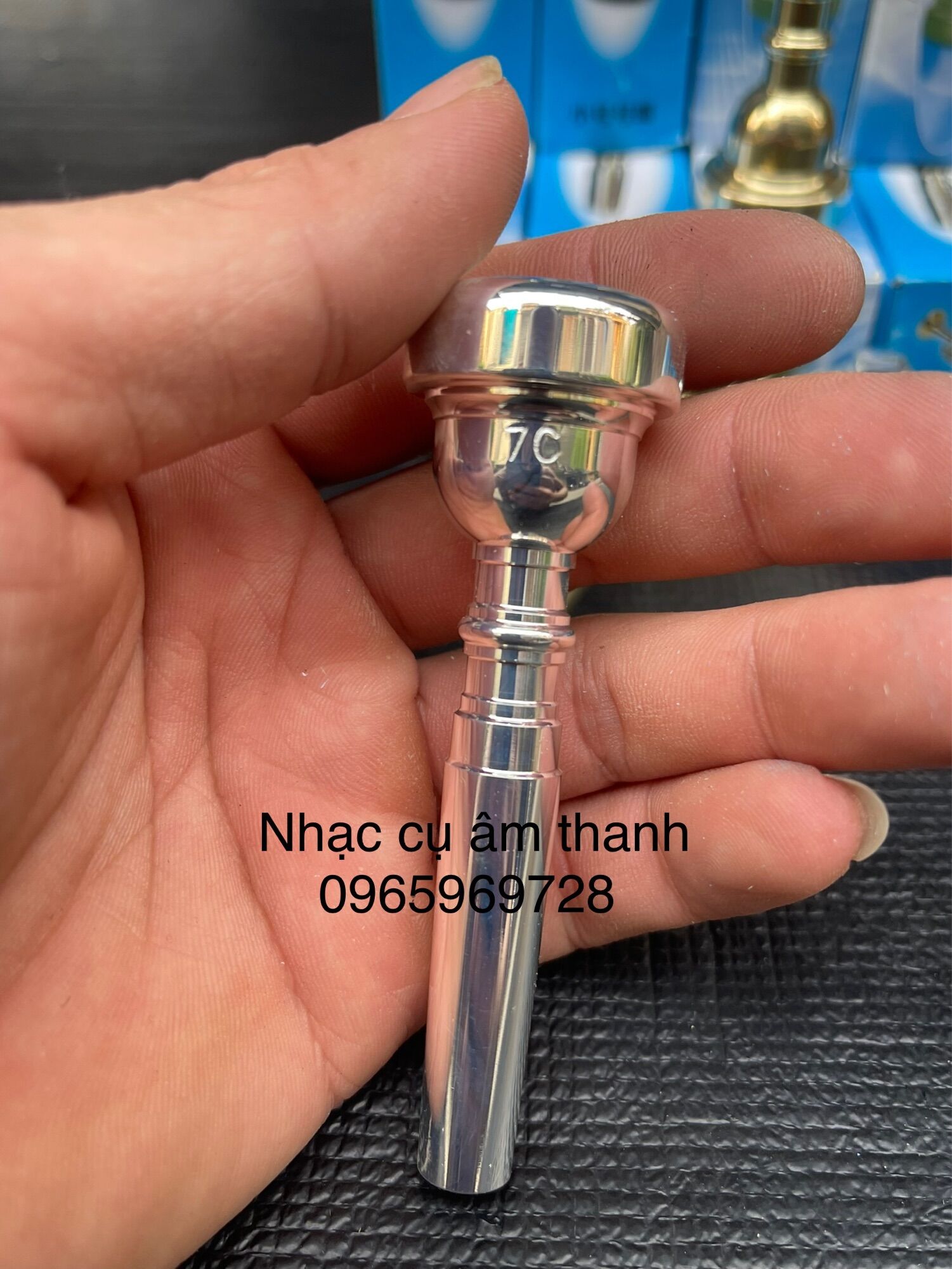 Búp kèn trumpet 7c 2 màu vàng trắng