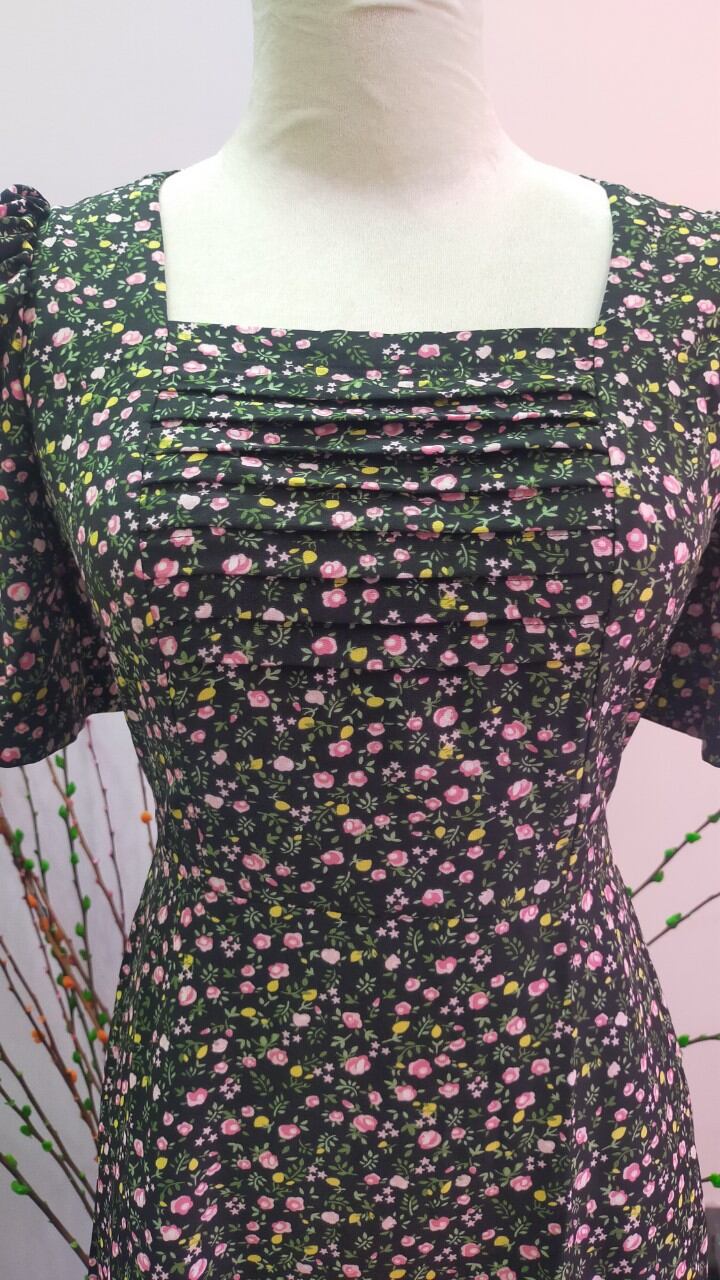Đầm Hoa Nhí Chất Lụa Xếp Ly Ngực Size L đến XXL ♥️