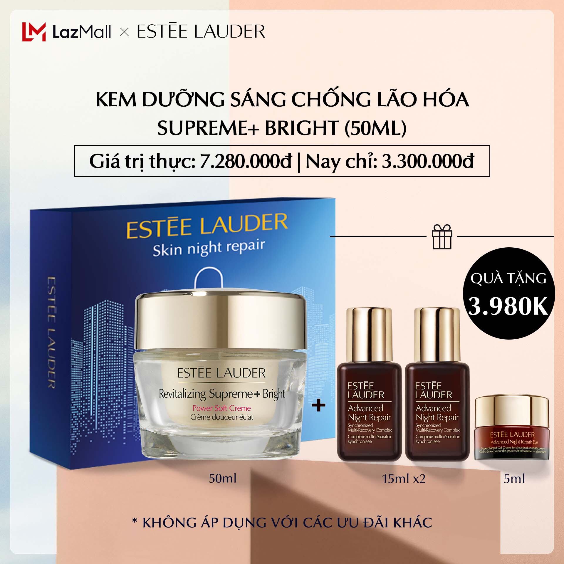 [Ưu đãi độc quyền] - Kem dưỡng trắng Collagen và chống lão hóa Estee Lauder Revitalizing Supreme+ Bright Power Soft Crème - Moisturizer 50ml