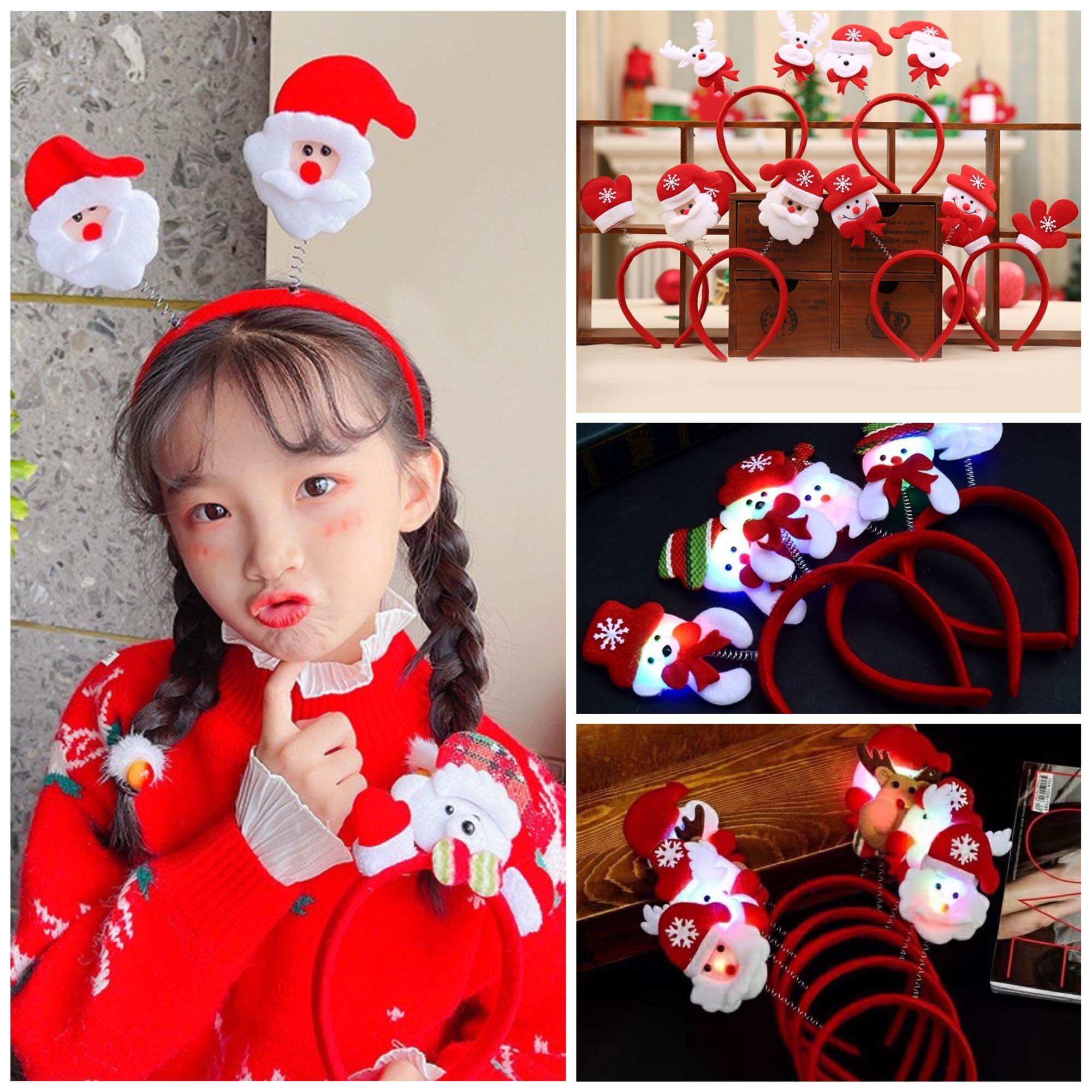 Bờm noel có đèn siêu xinh cho bé- băng đô tuần lộc noel siêu xinh cho bé gái dễ thương