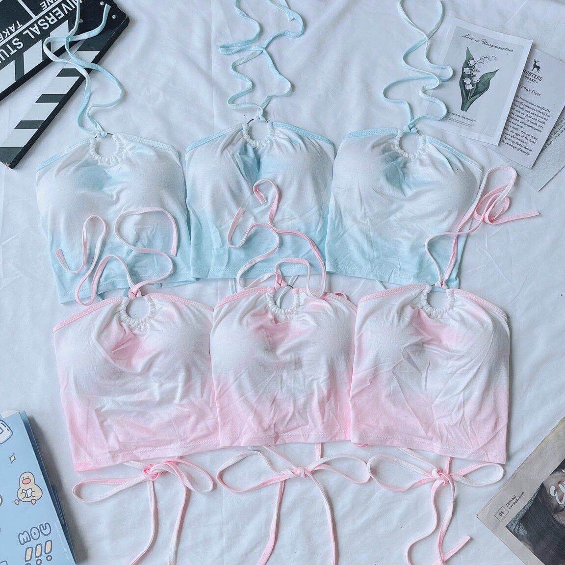 [HCM]ÁO CROPTOP NỮ LOANG MÀU ĐAN DÂY(CÓ MÚT NGỰC)