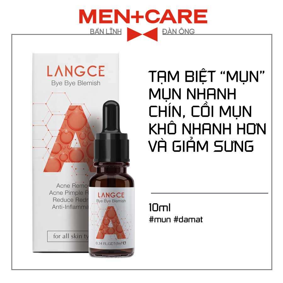 Langce tinh chất chấm mụn collagen+ đẹp da 10ml cho nam