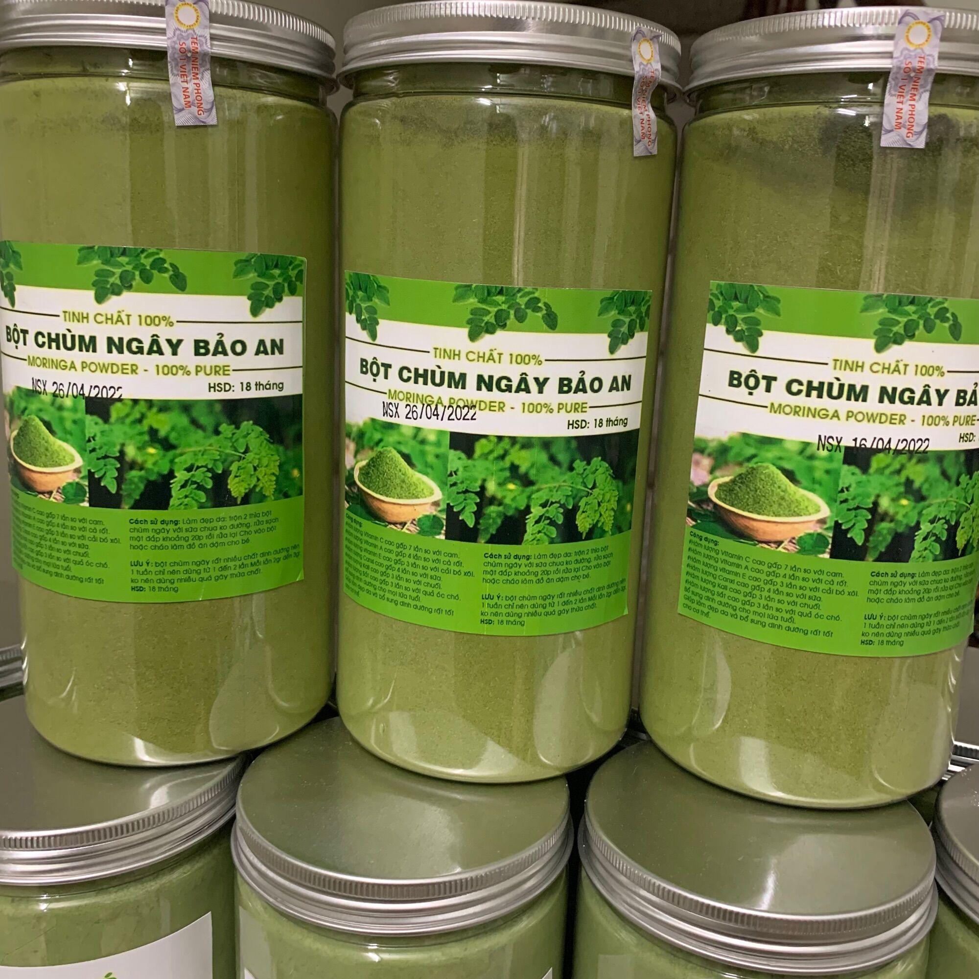 Bột chùm ngây sấy lạnh hộp 500g nguyên chất