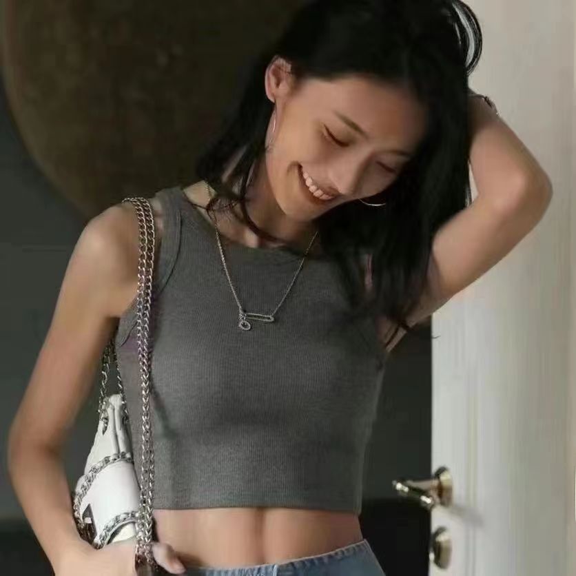 Áo Ba Lỗ Không Tay Mỏng Bằng Lụa Băng Ice Silk Cho Nữ Mùa Hè Áo Ba Lỗ Ôm Vừa Vặn Màu Trắng Áo Ba Lỗ 