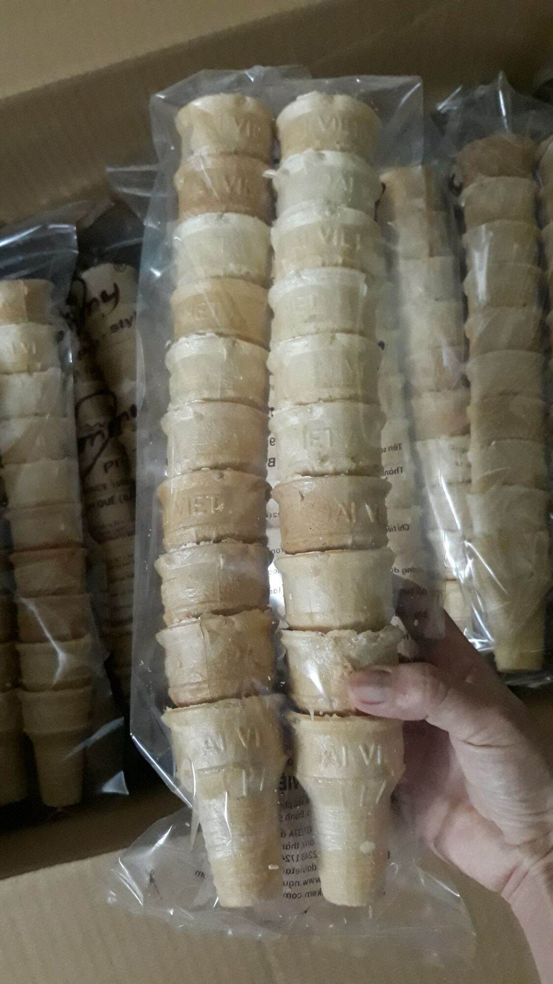 [HCM]Bịch 20 cái bánh ốc quế đựng kem