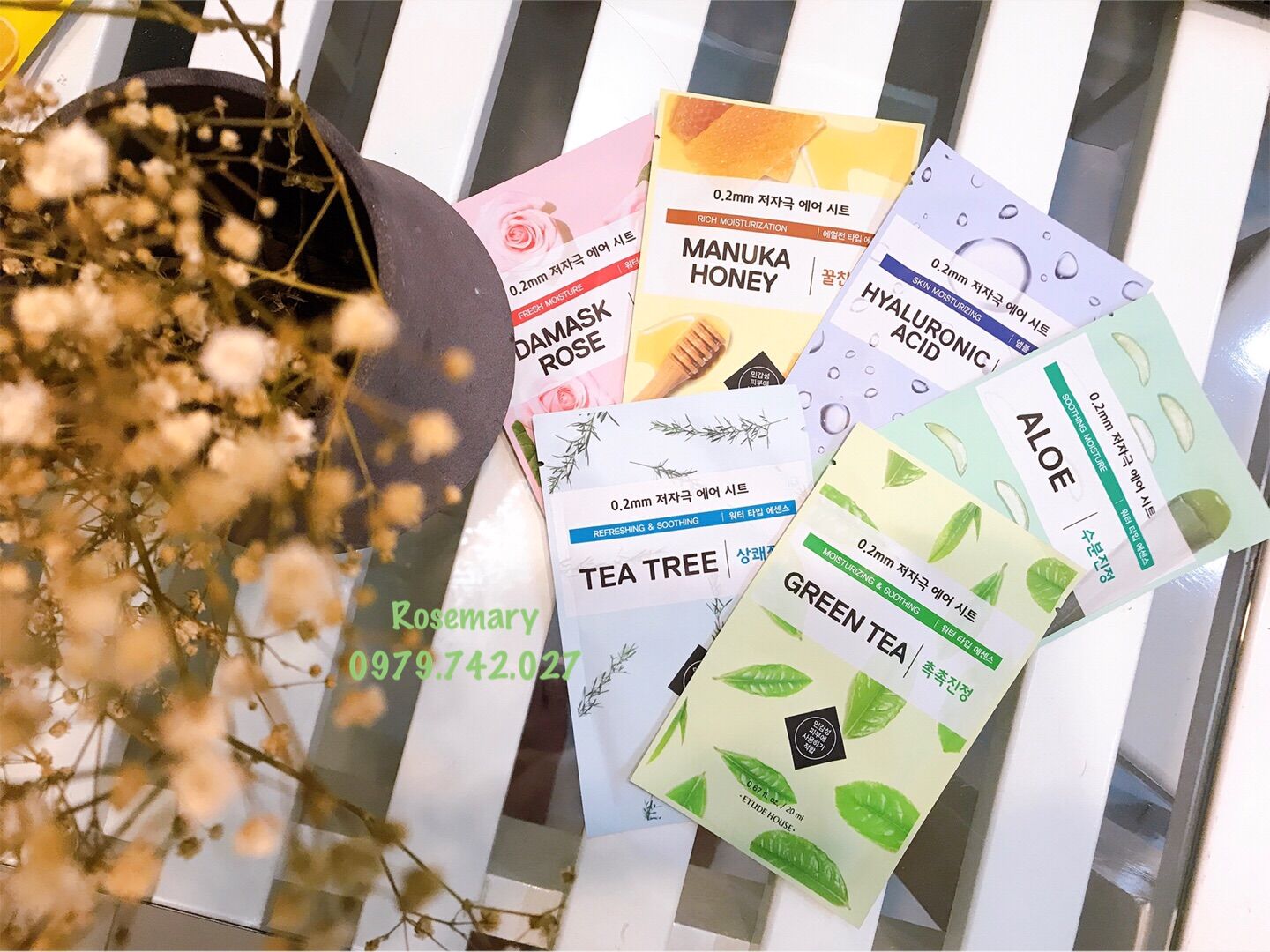 Combo 10 mặt nạ etude house 0.2 therapy air mask mỏng 02mm