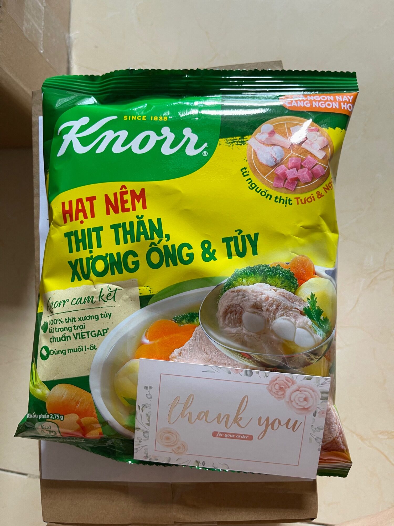 Hạt nêm Knorr 400g thịt thăn xương ống &tuỷ mẫu mới giá mới