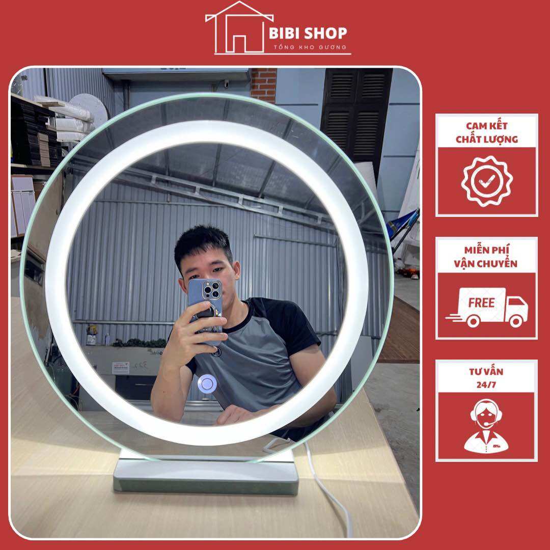 Gương để bàn trang điểm ,gương phòng ngủ chân đế gỗ