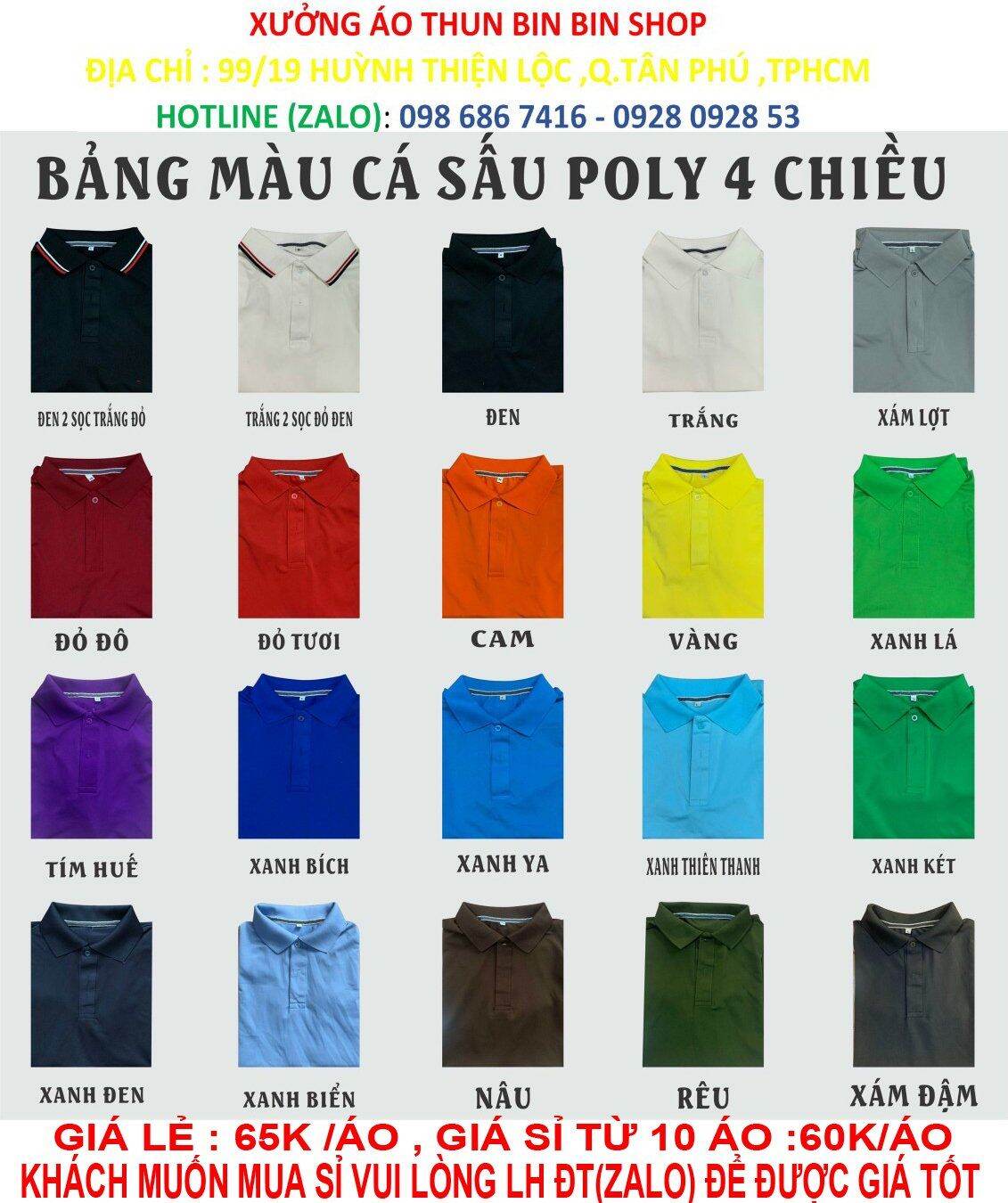 áo poly 4 chiều thái