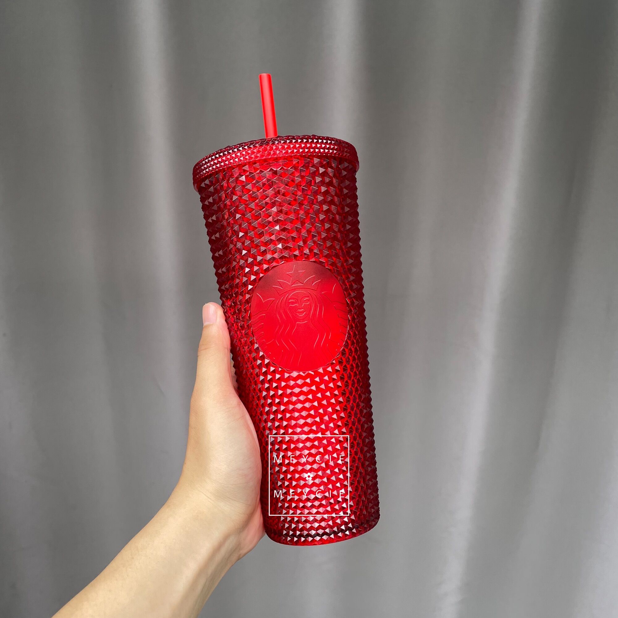 Ly Starbucks Studded Bling Red 710ml