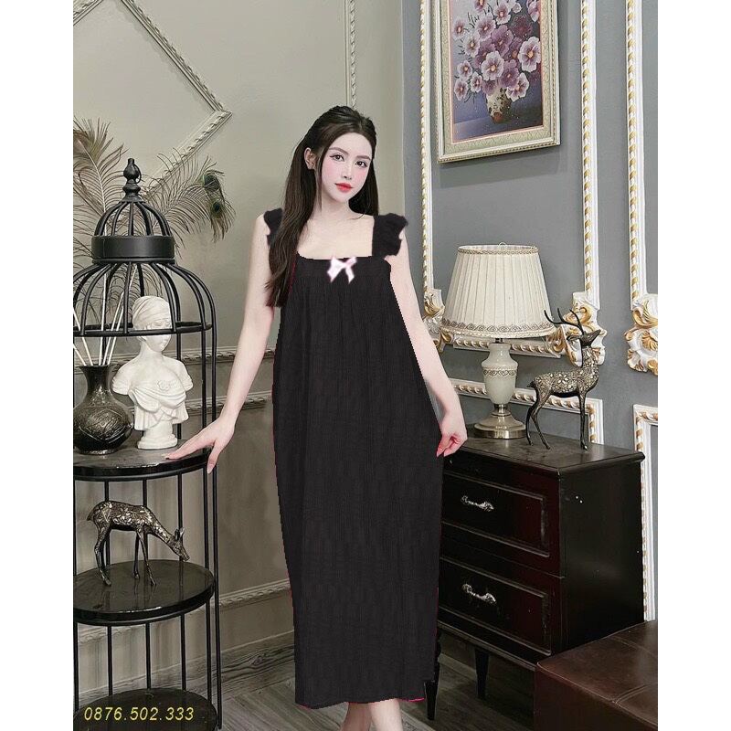 Đầm Ngủ Nữ Hai Dây Bính Lụa Xốp Mát Mẻ Thời Trang Mới - M45