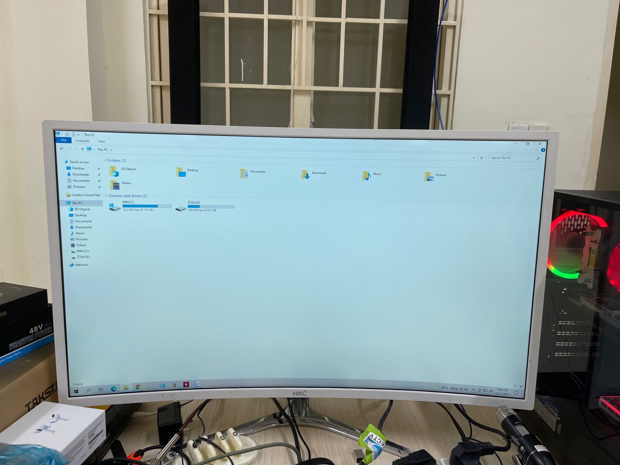 Màn hình hkc cong 32 inch 60hz, fhd