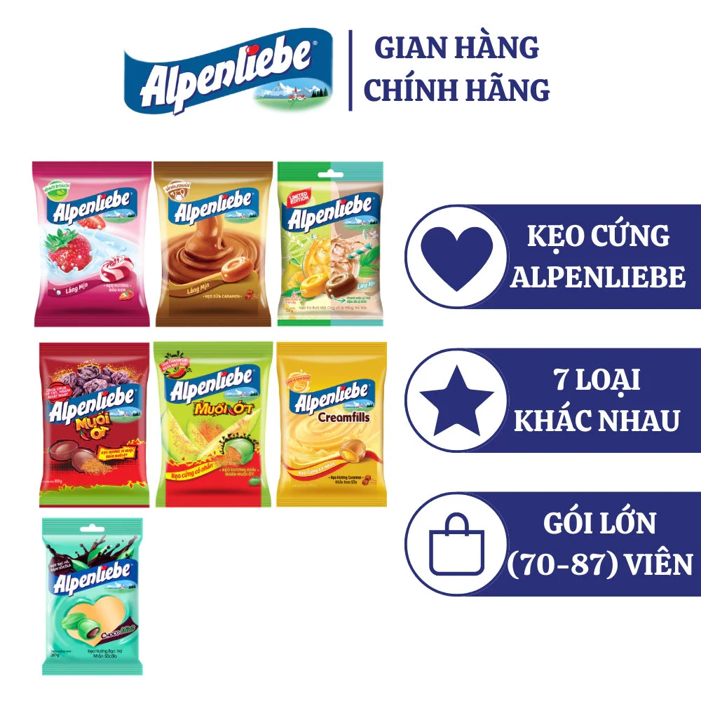 Kẹo Alpenliebe gói lớn các vị